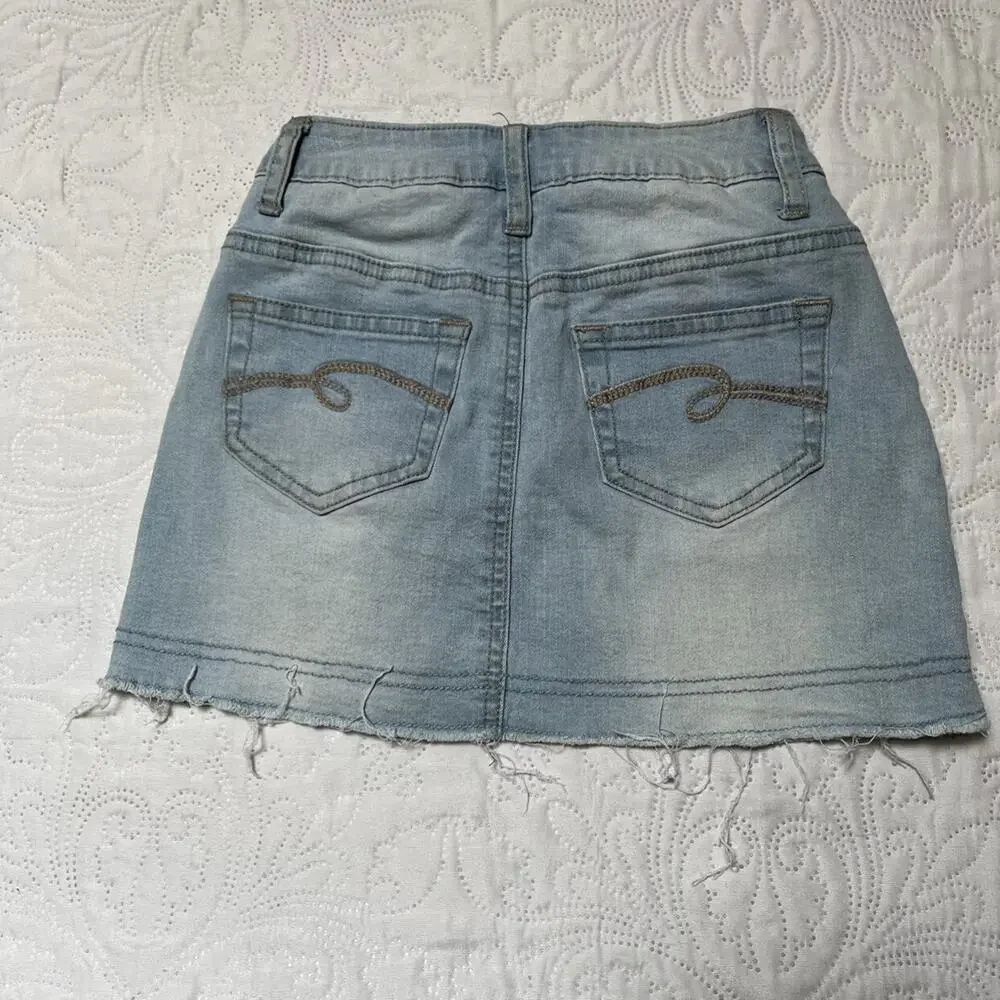 Justice Embroidered Jean Skort Size 6